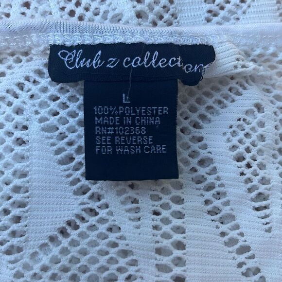Club Z Collection size large white see through beach cover up - 3071 - Picture 3 of 3